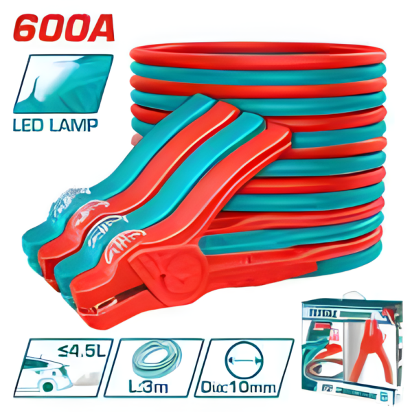Câble de démarrage avec lampe TOTAL PBCA16008L