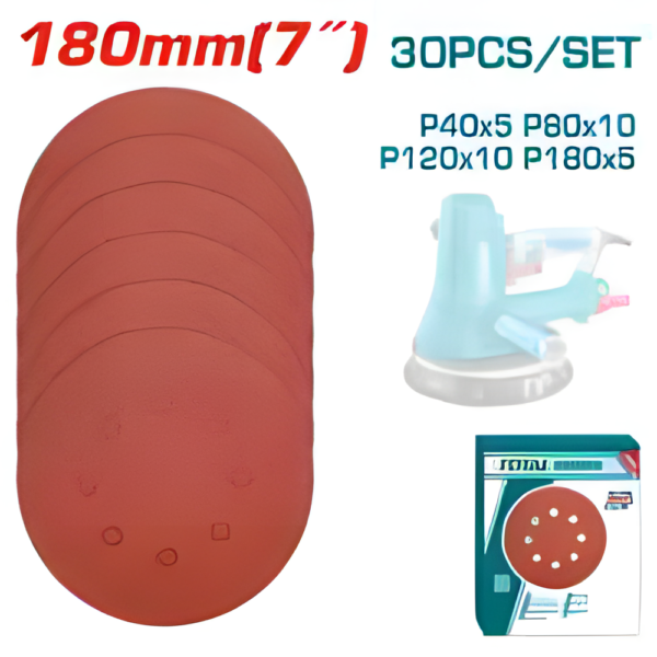 Feuille abrasive pour ponceuse orbitale TOTAL TAC180030