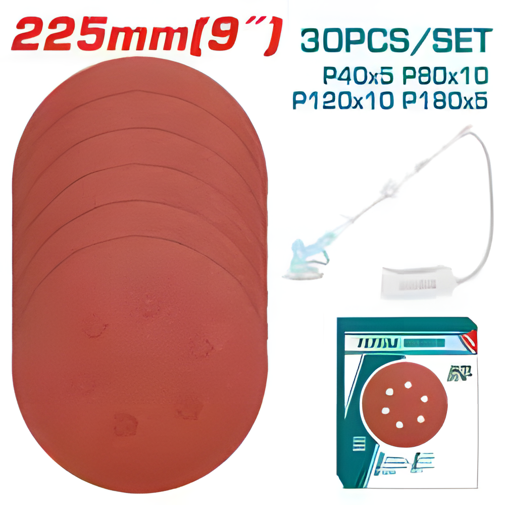 Feuille abrasive pour ponceuse orbitale TOTAL TAC225030