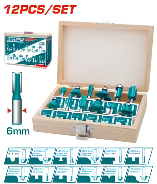 Jeu 12 fraises pour défonceuse TOTAL TACSR0121