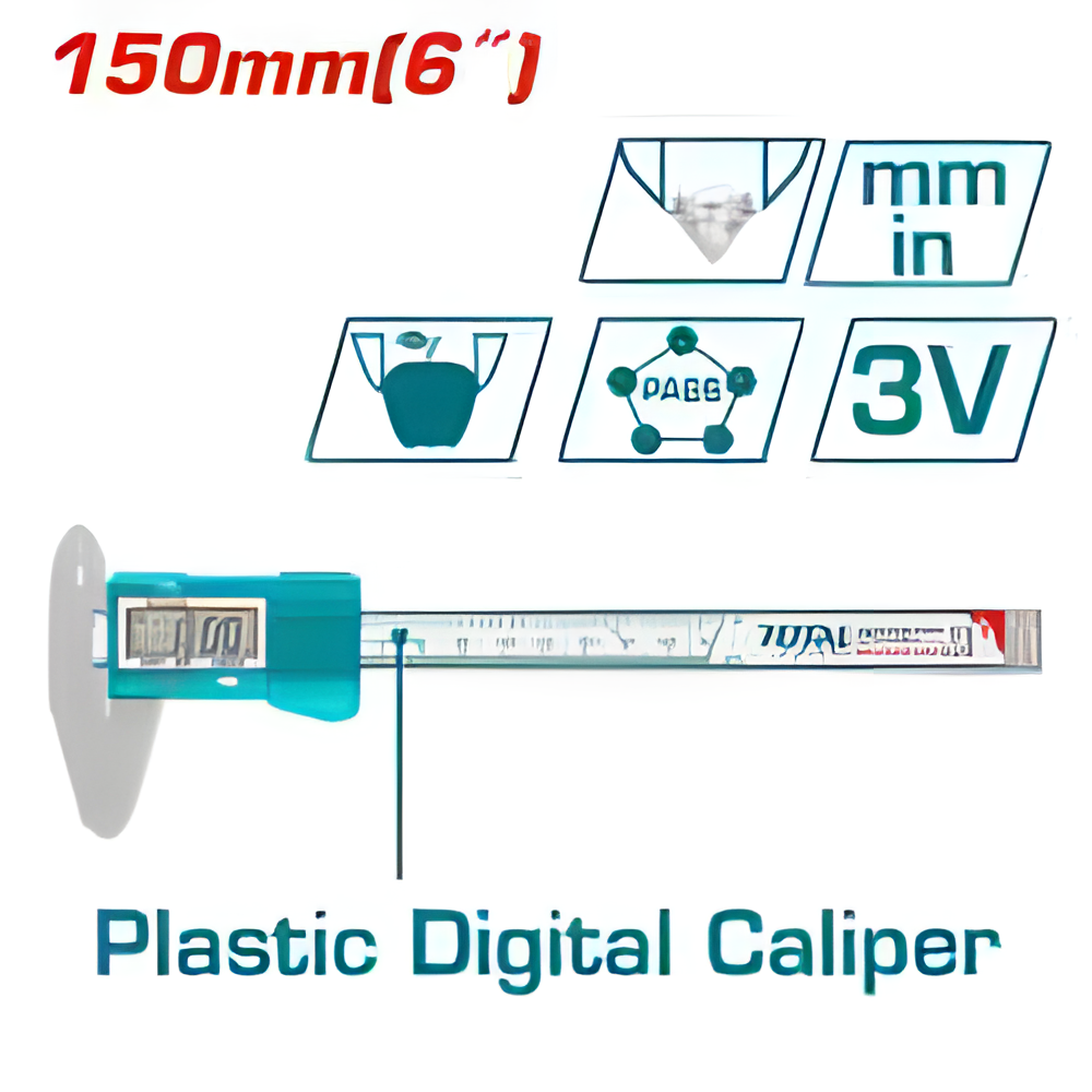 Pied à coulisse numérique plastique TOTAL TMT331501