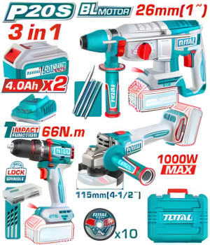 Kit combo sans fil 3 pièces TOTAL TOSLI241198