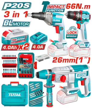 Kit combo sans fil 3 pièces TOTAL TOSLI250591