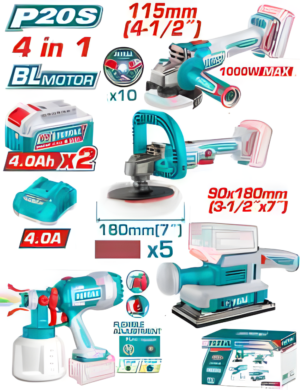 Kit combo sans fil 4 pièces TOTAL TOSLI250696