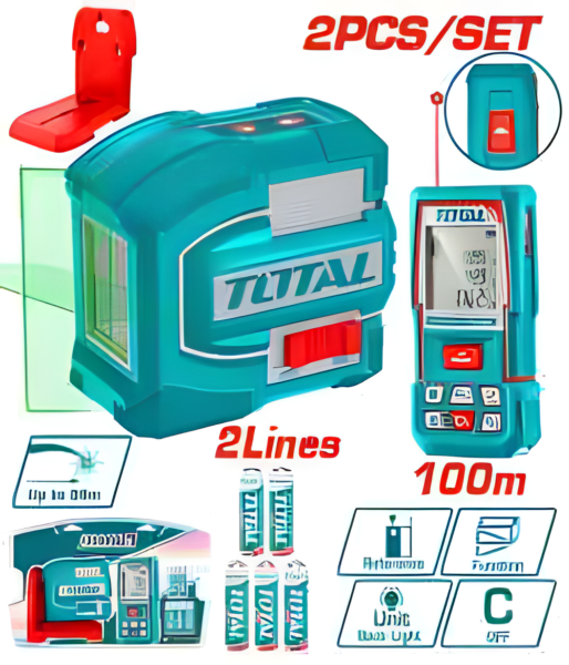 Kit niveau laser et mesure distance TOTAL TOSLL0502
