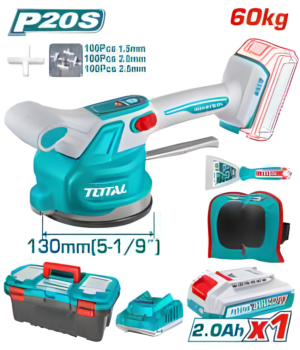 Machine vibrante pour carrelage sans fil TOTAL TTVLI20015